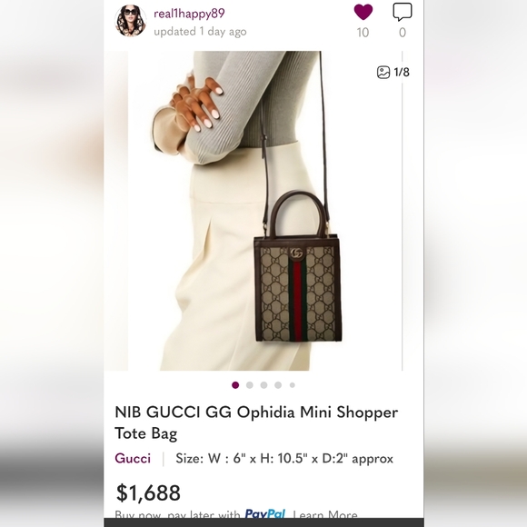 GUCCI MINI WHEEL Entries To WIN NIB Gucci Ophidia GG Mini Bag 🎊🥳 - Picture 10 of 15